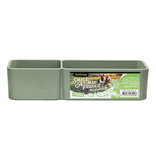 Bainbridge weighted double rectangular small animal feeder bowl - green