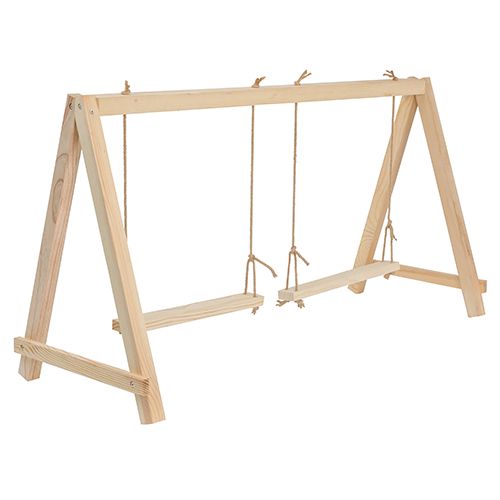 Bainbridge Chicken Playground Wooden Double Swing