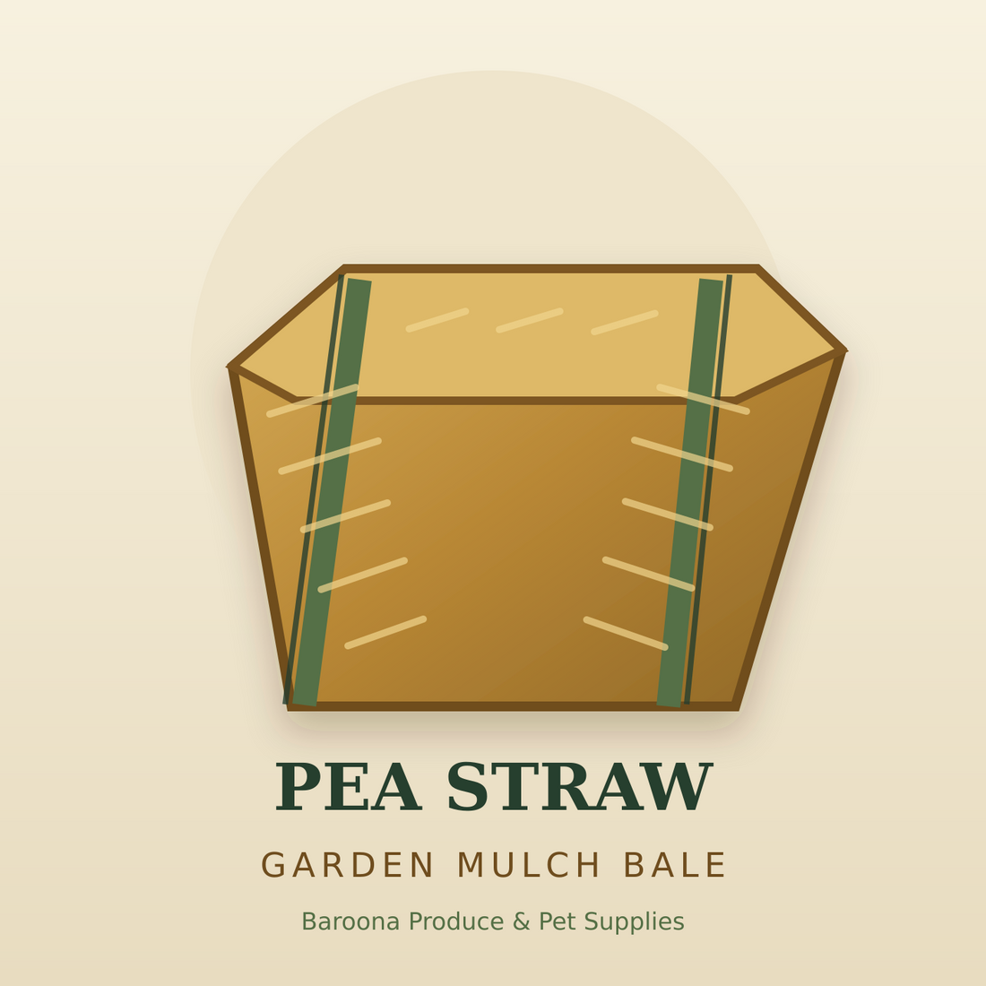Pea straw garden mulch bale
