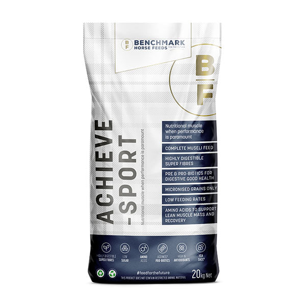 Benchmark Achieve Sport 20kg performance horse feed bag
