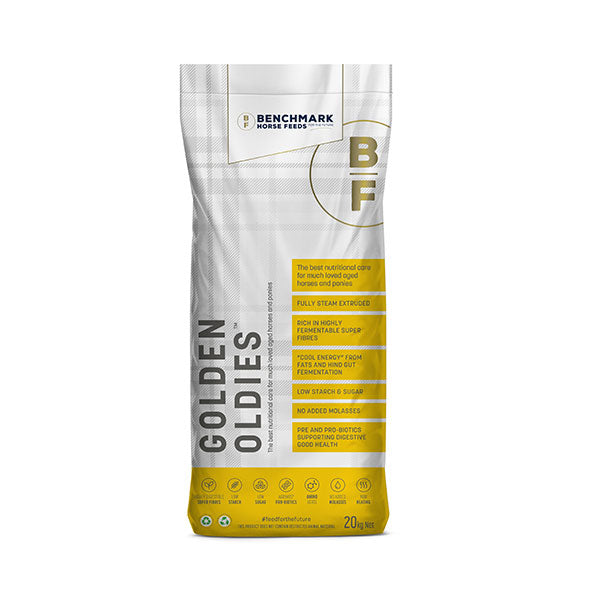 Benchmark Golden Oldies 20kg senior horse feed bag