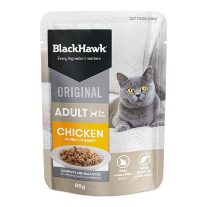 Black Hawk Original Adult Cat Chicken in Gravy 85g 12pk