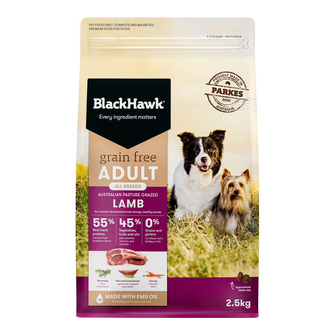 Black Hawk Grain Free Lamb 2.5kg dog food