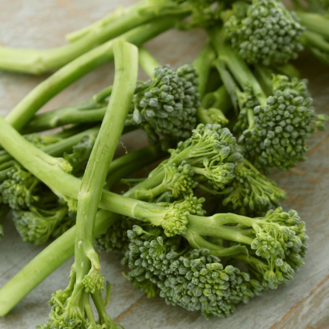 Green sprouting broccoli stems and florets