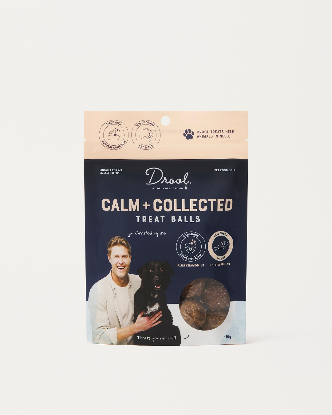 Drool Calm + Collected salmon dog treats 110g