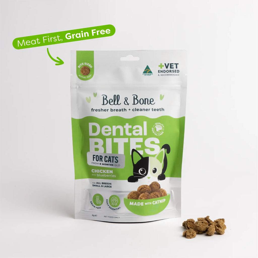 Bell & Bone Cat Dental Bites – Chicken & Blueberry