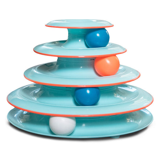 Catstages Chase Meowtain blue four-tier cat track toy