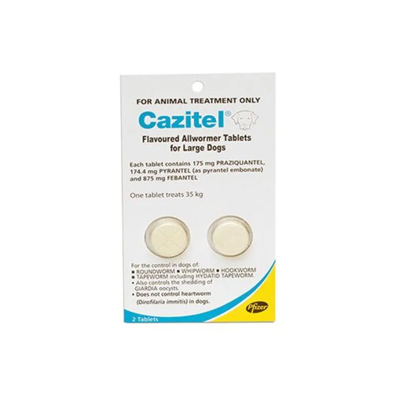 Cazitel Allwormer for Large Dogs up to 35kg, 2 tablets