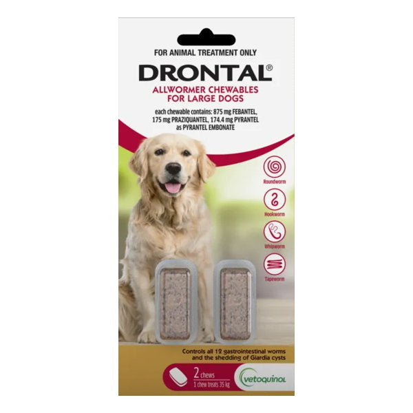 Drontal Allwormer chews for large dogs up to 35kg