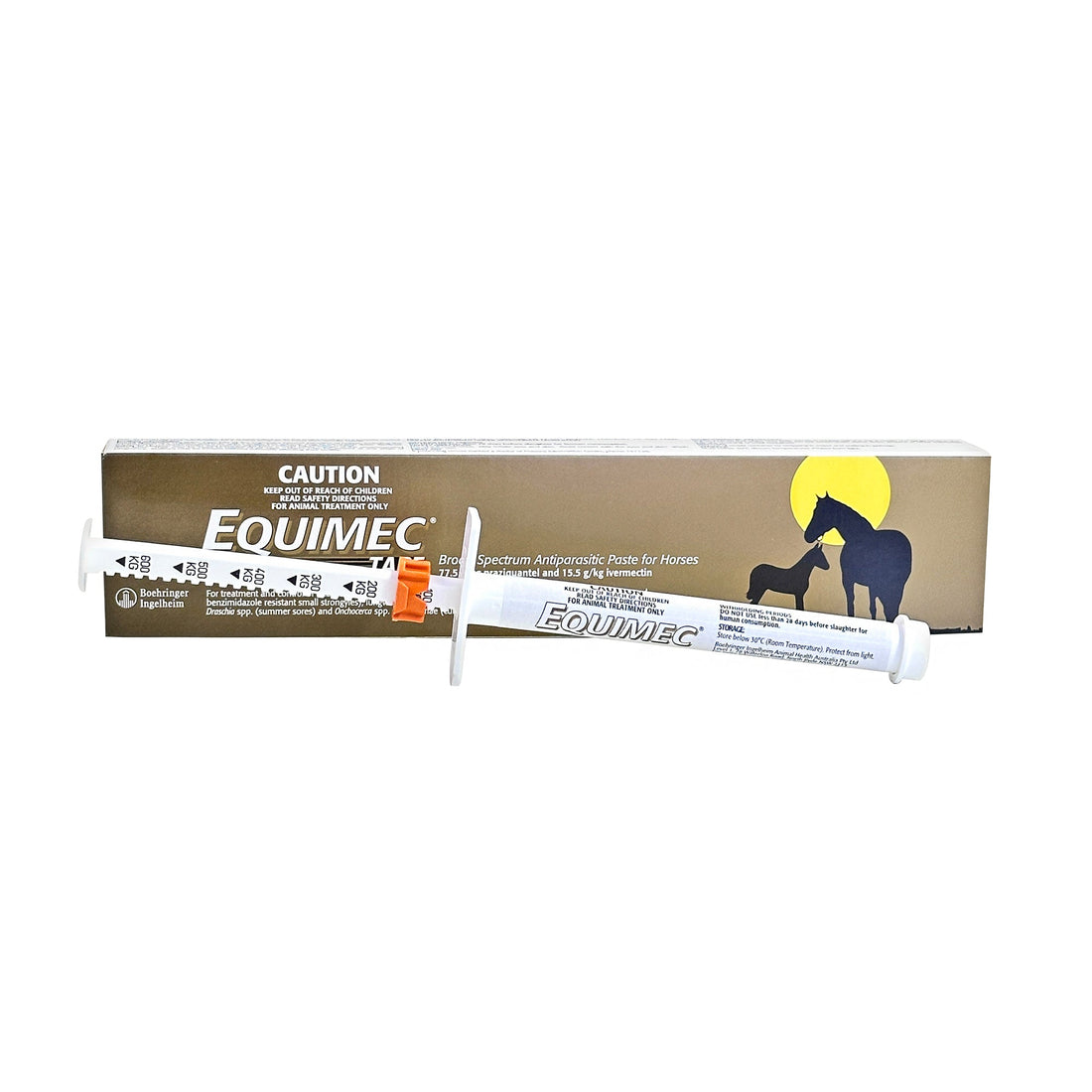 Equimec Tape horse wormer paste 7.74g syringe and box