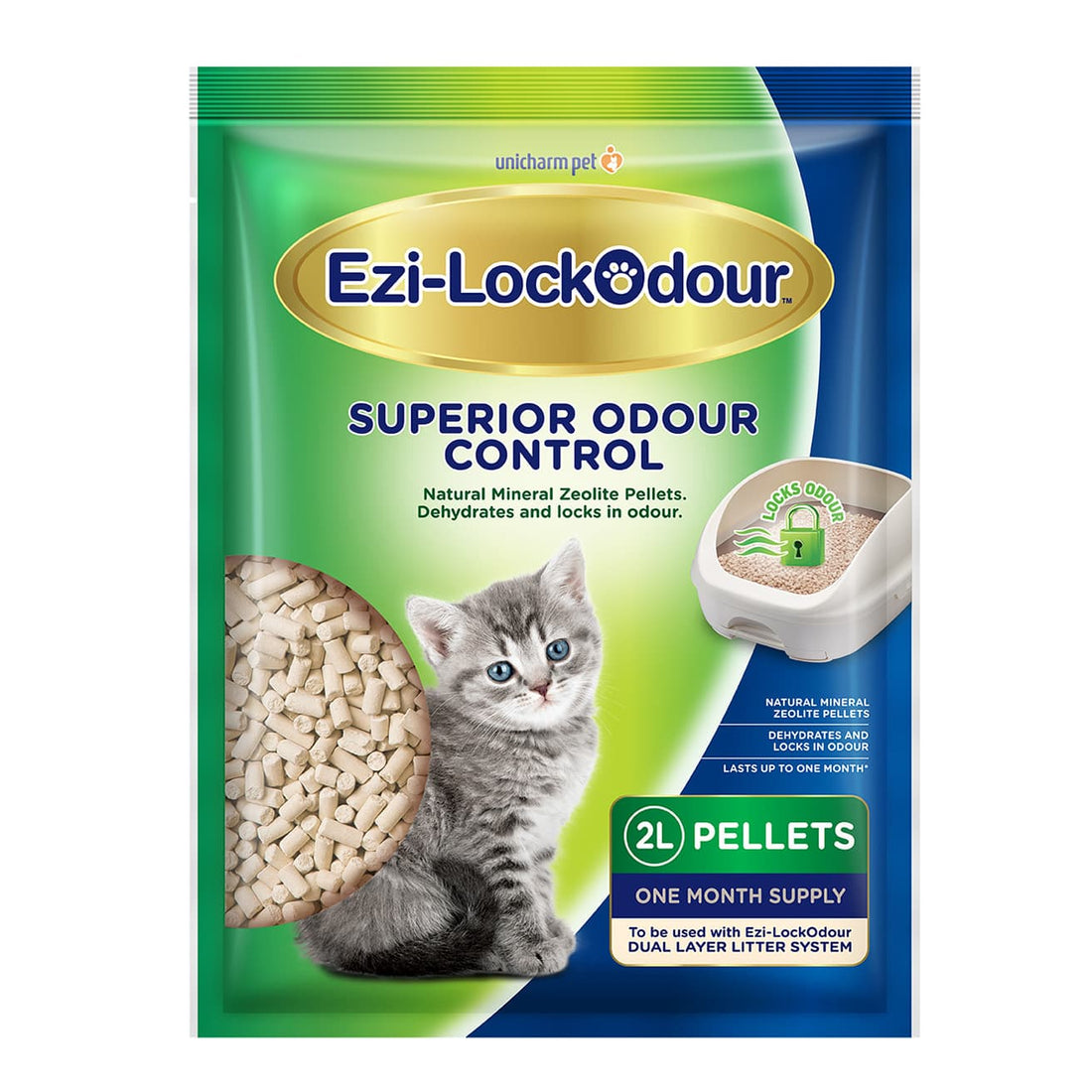 Ezi-LockOdour Natural Mineral Zeolite Pellets 2L