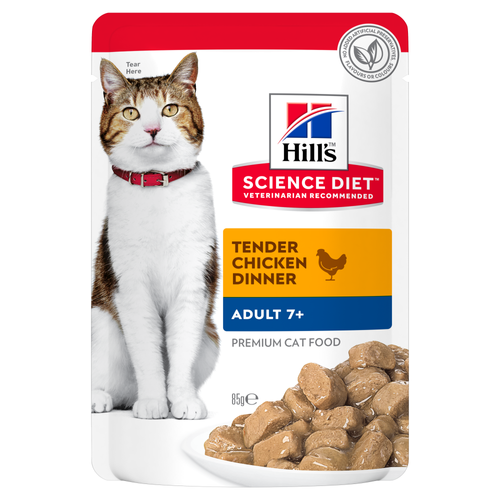 Hill's Science Diet Adult 7+ Chicken Wet Cat Food 85g x 12