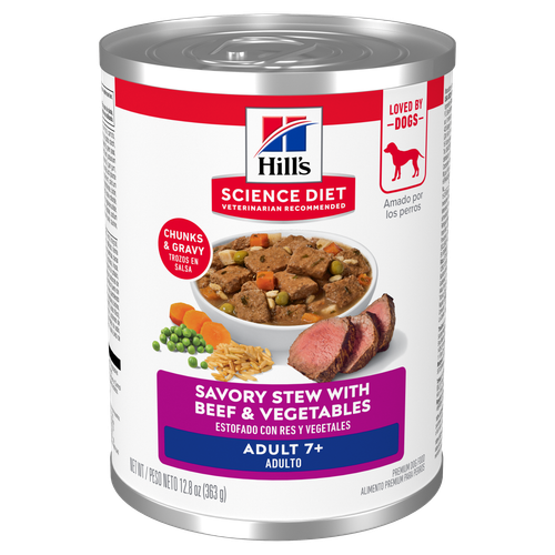 Hill's Science Diet Adult 7+ Savory Stew with Beef and Vegetables Dog Food