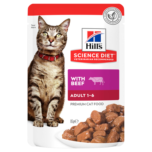 Hill's Science Diet Adult Beef Wet Cat Food 85g x 12