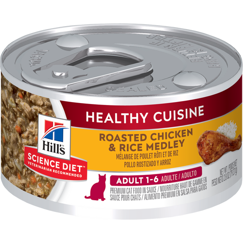 Hill's Science Diet Adult Healthy Cuisine Chicken & Rice Wet Cat Food 79g x 24