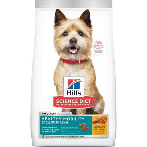 Hill's Science Diet Adult Healthy Mobility Small Bites Chicken Meal, Barley & Brown Rice Recipe Dog Food