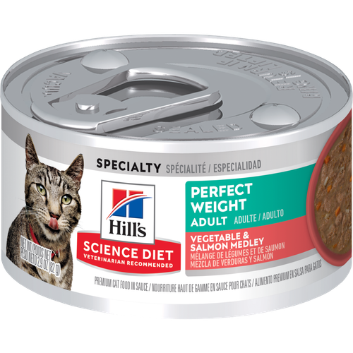 Hill's Science Diet Adult Perfect Weight Salmon & Vegetable Wet Cat Food 82g x 24