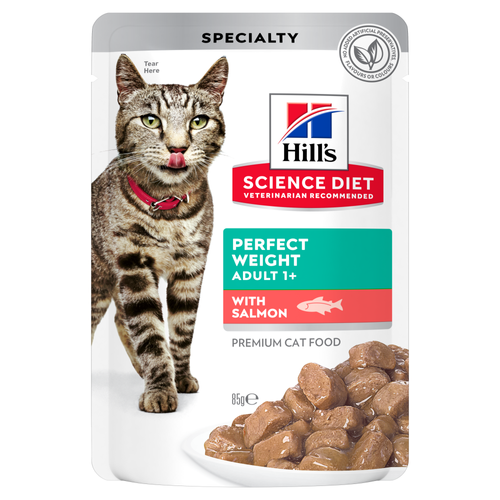 Hill's Science Diet Adult Perfect Weight Salmon Wet Cat Food 85g x 12