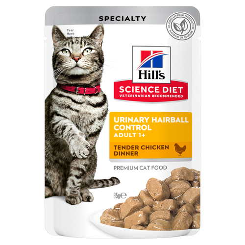 Hill's Science Diet Adult Urinary Hairball Control Tender Chicken Wet Cat Food 82g x 24
