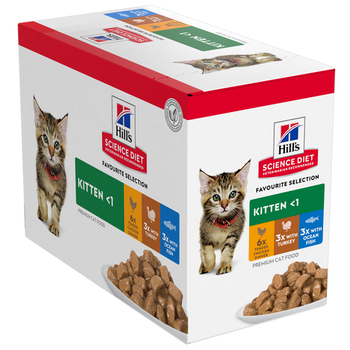 Hill's Science Diet Kitten Favourite Selection Variety Pouches 85g x 12