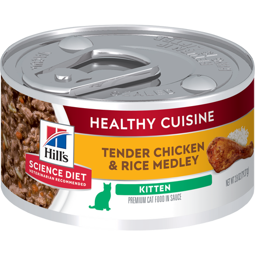 Hill's Science Diet Kitten Healthy Cuisine Chicken & Rice Wet Cat Food 79g x 24