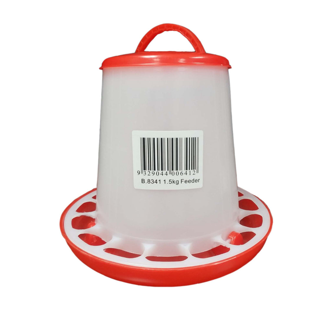 iPetz Plastic Poultry Feeder 1.5kg Red and White
