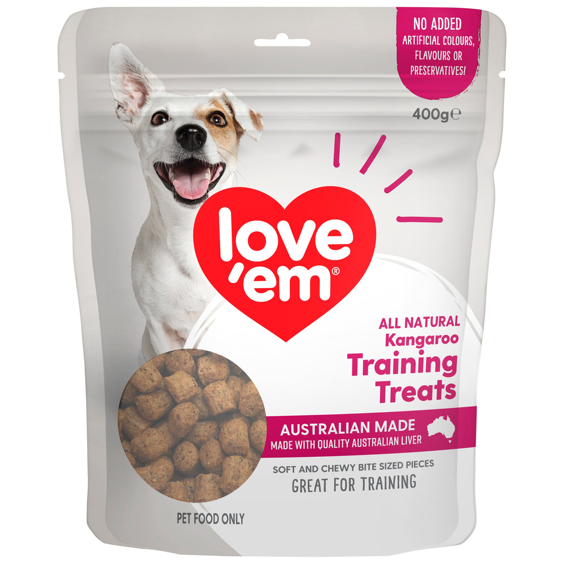 Love ’Em Kangaroo Training Treats 400g