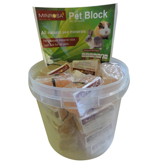 Minrosa Pet Salt Lick Blocks Display Bucket 20 x 200g