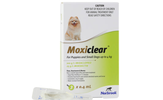 Moxiclear for Puppies & Small Dogs up to 4kg 3 Pack