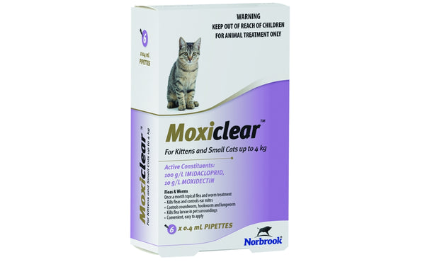 Moxiclear for Kittens, Small Cats & Ferrets up to 4kg 6 Pack