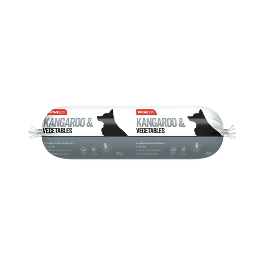 Prime100 Kangaroo & Vegetables dog food roll 2kg