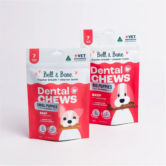 Bell & Bone Puppy Dental Chews – Beef & Coconut