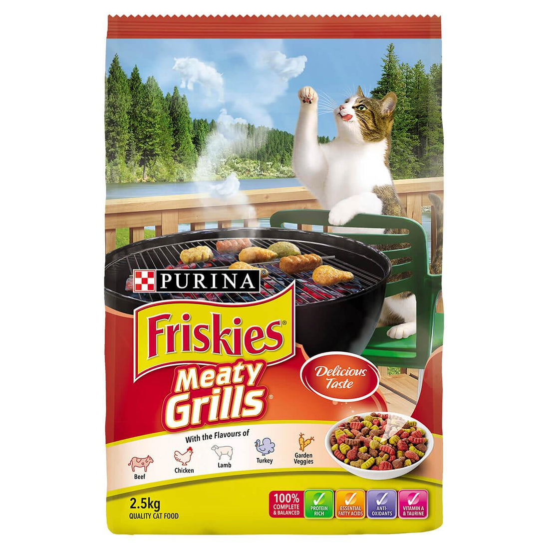 Purina Friskies Meaty Grills Dry Cat Food 10kg bag