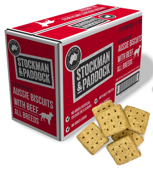 Stockman & Paddock Aussie Biscuits with Beef box and biscuits