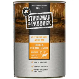 Stockman & Paddock Chicken Vegetables and Rice wet dog food 1.2kg can