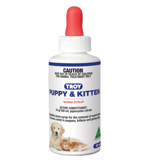 Troy Puppy and Kitten Worm Syrup 50ml