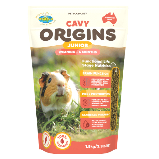Vetafarm Cavy Origins Junior 1.5kg product packaging