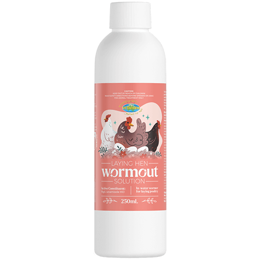 Vetafarm Laying Hen Wormout Solution product packaging