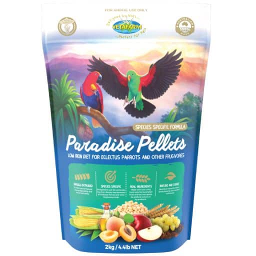 Vetafarm Paradise Pellets product packaging