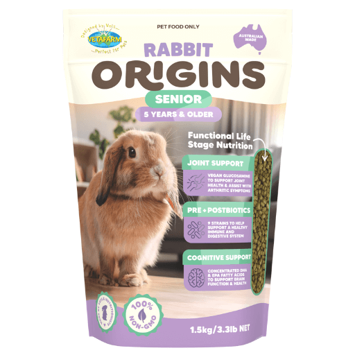 Vetafarm Rabbit Origins Senior 1.5kg product packaging