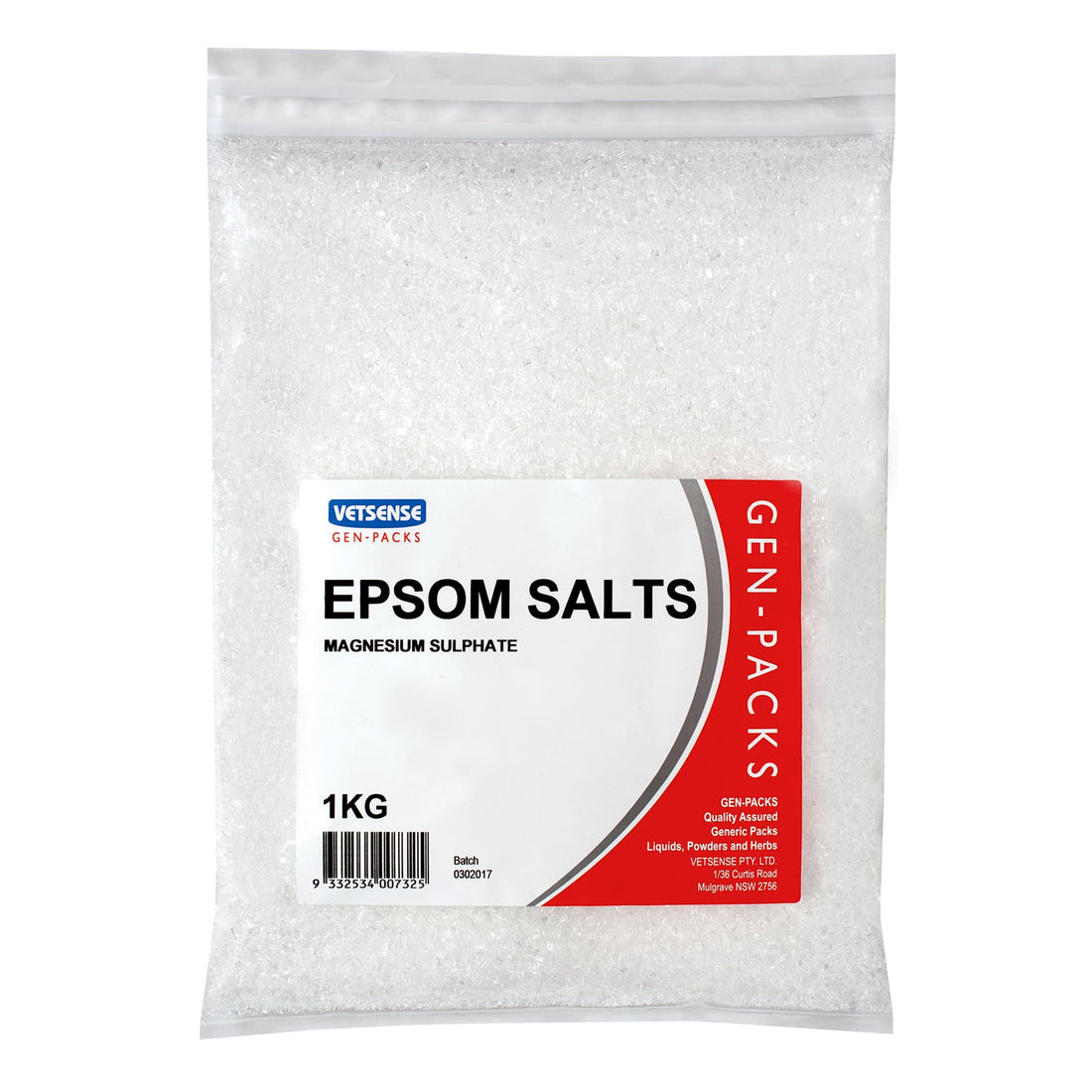 Vetsense Gen-Pack Epsom Salts 1kg