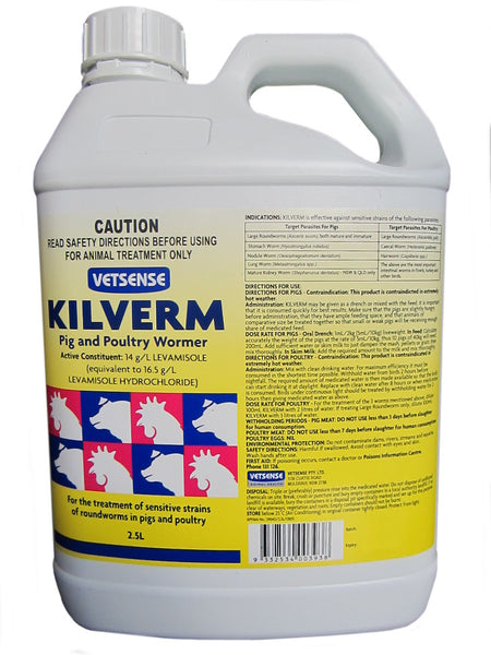 Vetsense Kilverm Pig & Poultry Wormer 2.5L