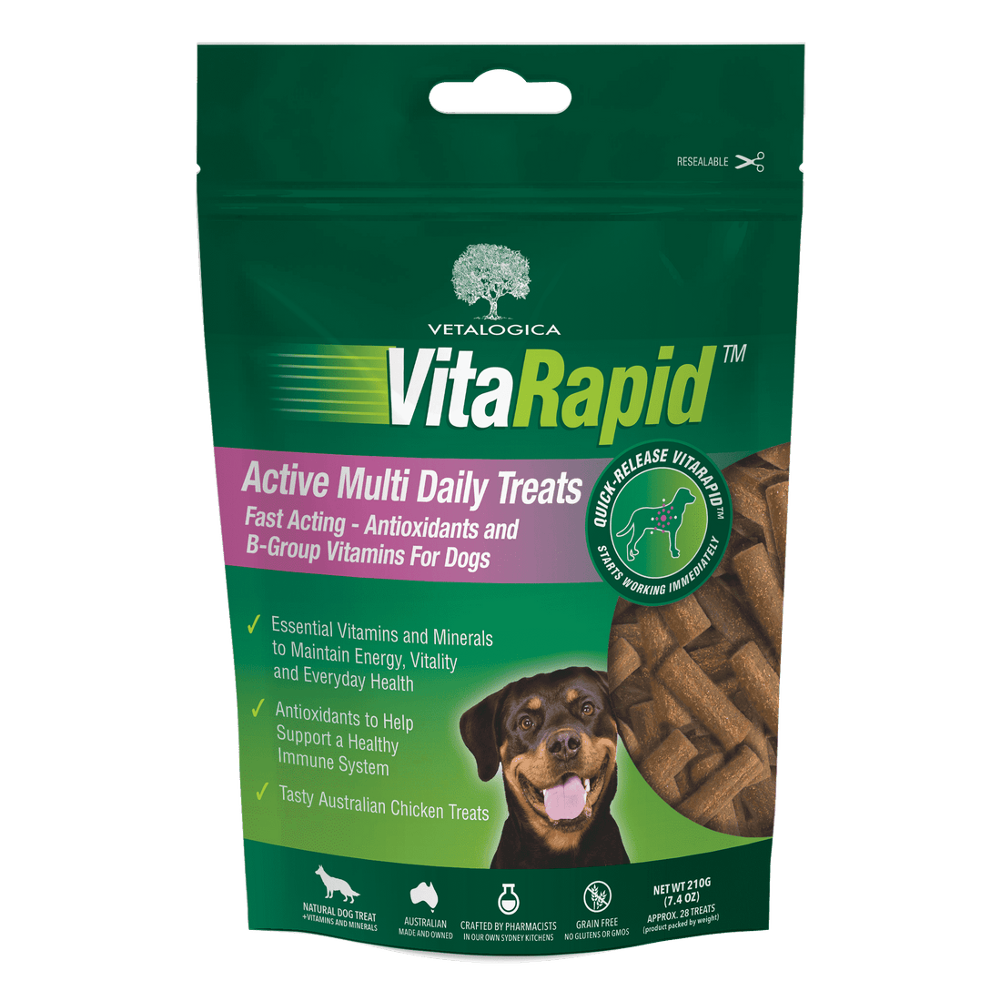 VitaRapid Active Multi Daily Treats for Dogs 210g pouch