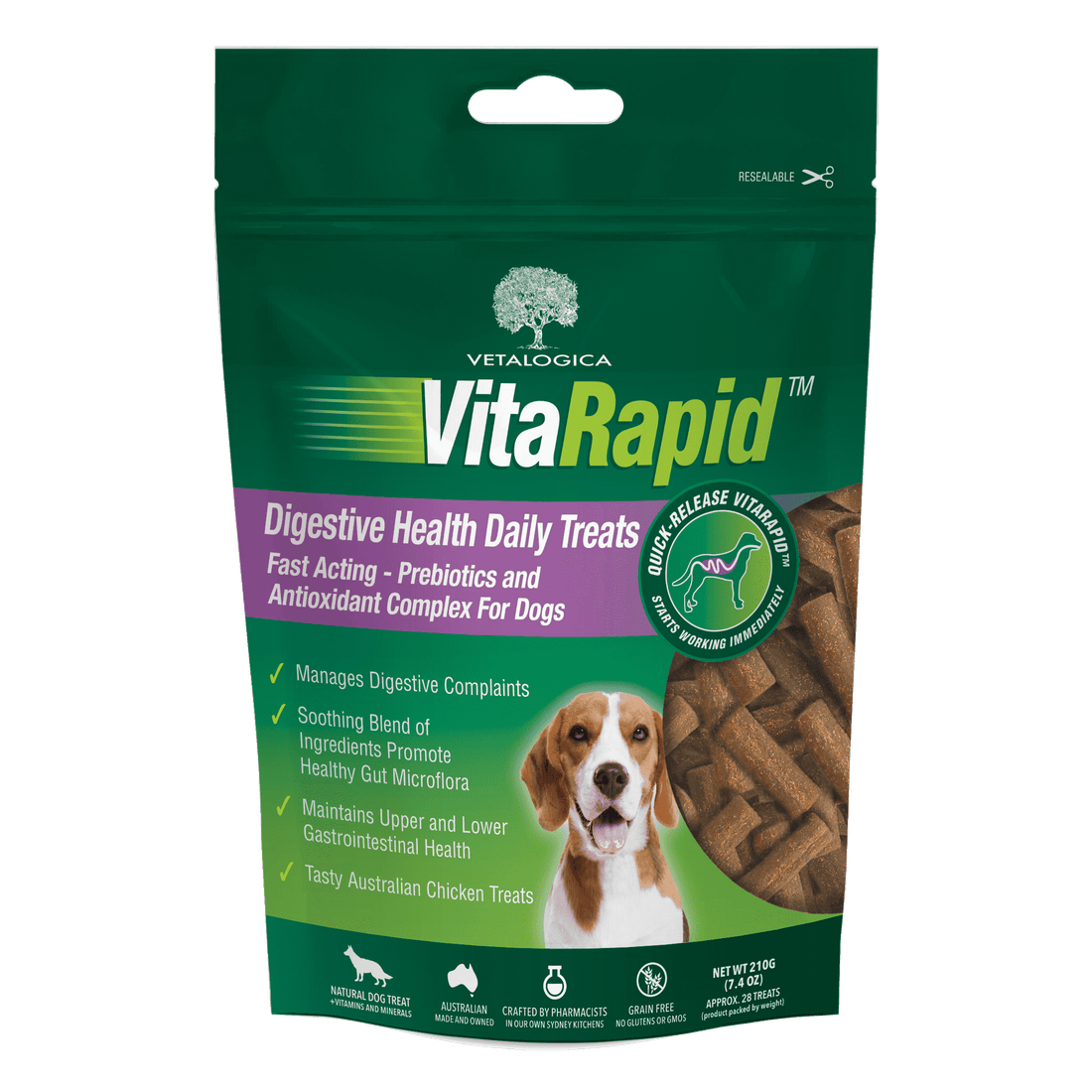 VitaRapid Digestive Health Daily Treats for Dogs 210g pouch